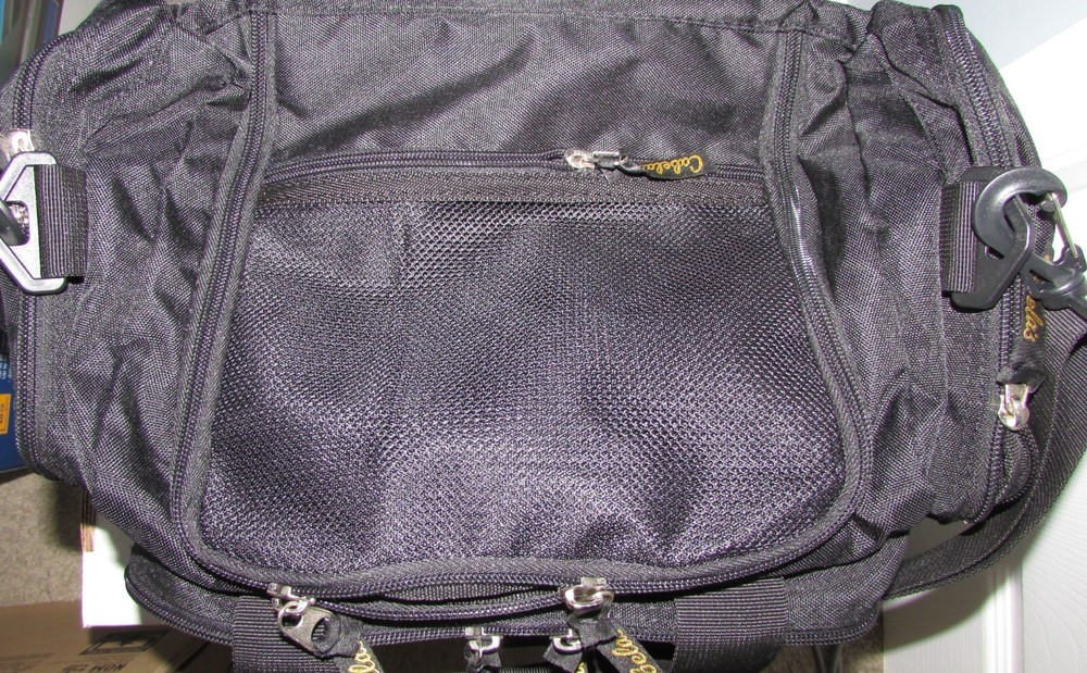 CABELA’S Fishing Utility Bag NWT 6 Pocket Weather Resistant Black 580033 NEW