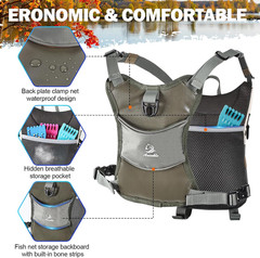 Fly Fishing Chest Pack Waterproof Tackle Bag with Multiple Compartments Small