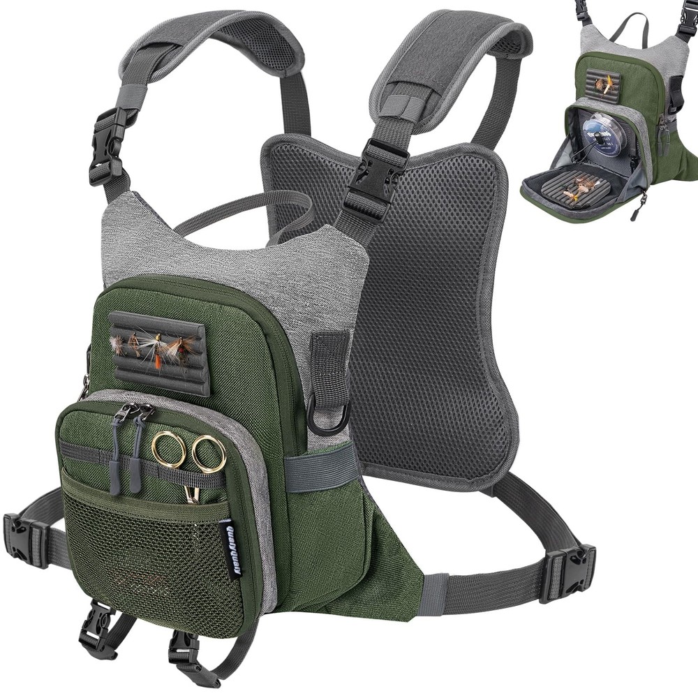Fly Fishing Chest Pack Work Station Lightweight Tackle Bag QuickRelease