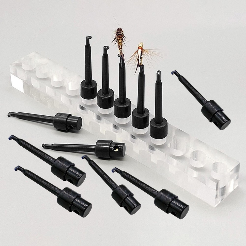 12Pcs Fishing Lure Display Clips Alloy with Clear Base Bracket Holder