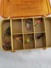 Plano Mini Magnum 3213 Double Sided Fishing Tackle Box w/ flies spinners