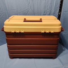 Vintage Plano 758 Large 4 Drawer Tackle Box Tan & Brown Made in USA – NOS