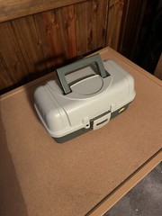 Vintage Plano Model 6102 Fishing Tackle Box 7” X 13” Storage Carrying Case USA