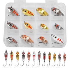 Trout Fishing Spoon Lure Set Single Hook Trout Lures Hard Metal Baits Mini Fi…