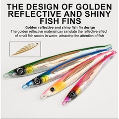UV Glow Fishing Jig Sinking Lure 60g 80g 100g 150g Iron Plate for Mackerel