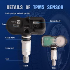4Pcs TPMS Tire Pressure Monitoring System Sensor 315 MHz OBD Re-Learn Adaptat…