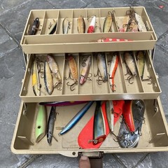 Vintage Tackle Box Sportfisher 52 Woodstream Fish Box Two Tier + 29 Flures