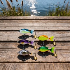 5PCS 9.5cm Topwater Popper Bait with Lifelike Spinner for Bass Fishing