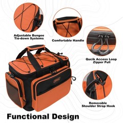 MYDAYS Outdoor Fishing Tackle Bag: Saltwater/Freshwater Padded Carry (No Trays)