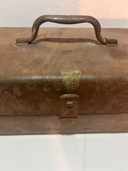 TIME CAPSULE Vintage Metal Fishing Tackle Box With Vintage Tackle WOODEN LURE