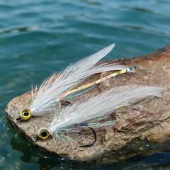 Fly Lure Set 5pcs High Carbon Steel Hooks 3D Eyes Tinsel for Pike Sea Bass
