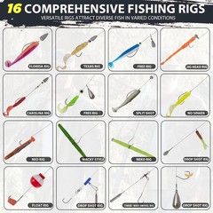 413PC 3Layers Fishing Tackle Box with Tackle Included Fishing Lures Kit Contains