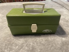 Old Pal Woodstream 1060 Vintage Fishing Tackle Box 3 Trays, Green