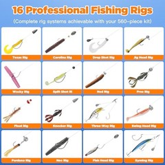 560Pcs Fishing Tackle Box Kit with Lures, Pliers, Hooks & Accessories – 4
