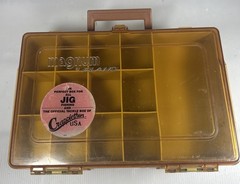 Vtg Plano Magnum Tackle Box Organizer Amber Fishing Storage Case Model 1126