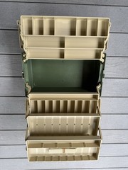 PLANO Tackle Systems 8606 Fishing Tackle Box with 6Tier Folding Trays Vtg USA