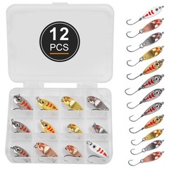 Trout Fishing Spoon Lure Set Single Hook Trout Lures Hard Metal Baits Mini Fi…