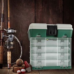 Wakeman Plastic 4-Drawer Tackle Box Organizer for Fishing and Crafts, Green