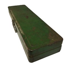 Climax Fold-A-Tray Metal Tackle Box Green Vintage