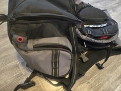 SPIDERWIRE Large Fishing Tackle Bag Backpack Black & Gray Spider Web Design