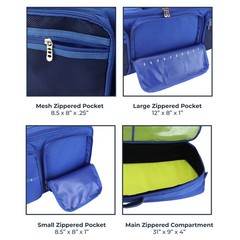 Osage River Fishing Rod Travel Bag with Dividers Large Tackle and Gear Case Blue