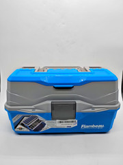 Flambeau Outdoors 6382 2-Tray Tackle Box 15 Compartments Blue Gray Storage Case