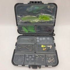 Compact Double-sided Fishing Tackle Box with Lures Bait Hooks Weights Sinkers