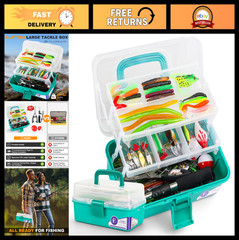 3-Layer Tackle Box with 321PCS Fishing Lures Kit, Pliers, Hooks & Accessories –