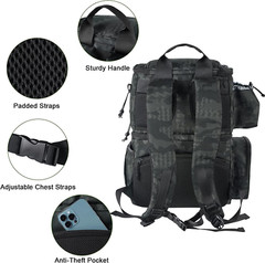 Fishing Tackle Backpack With Cooler Waterproof Rod Holder Large Storage Bag Gear