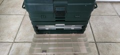 Vtg Plano Guide Elite Tackle Box 759 Fishing Divider Drawers LARGE Green USA