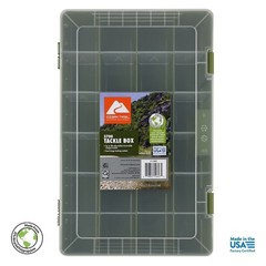 Large Plastic Tray Fishing Tackle Box 3700, Green 2 Pack