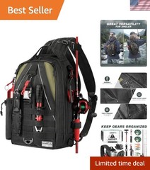 Waterproof Fishing Backpack with Tackle Boxes & Rod Holder for Adventurous An…