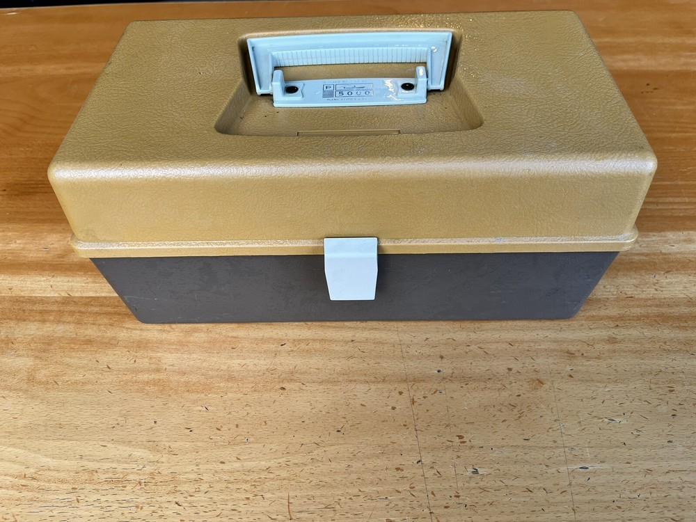 Vintage Plano 5000 Two Tier Tan and Brown Tray Tackle Box