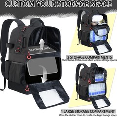 Fishing Tackle Backpack with 4 Tackle Boxes,45L Large Tackle Bag with 2 Rod H…