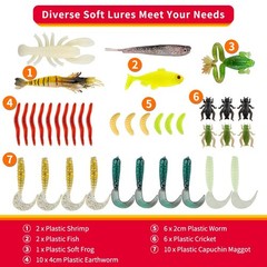 GOANDO Fishing Lures Kit for Freshwater Bait Tackle Bass 78pcs, 78