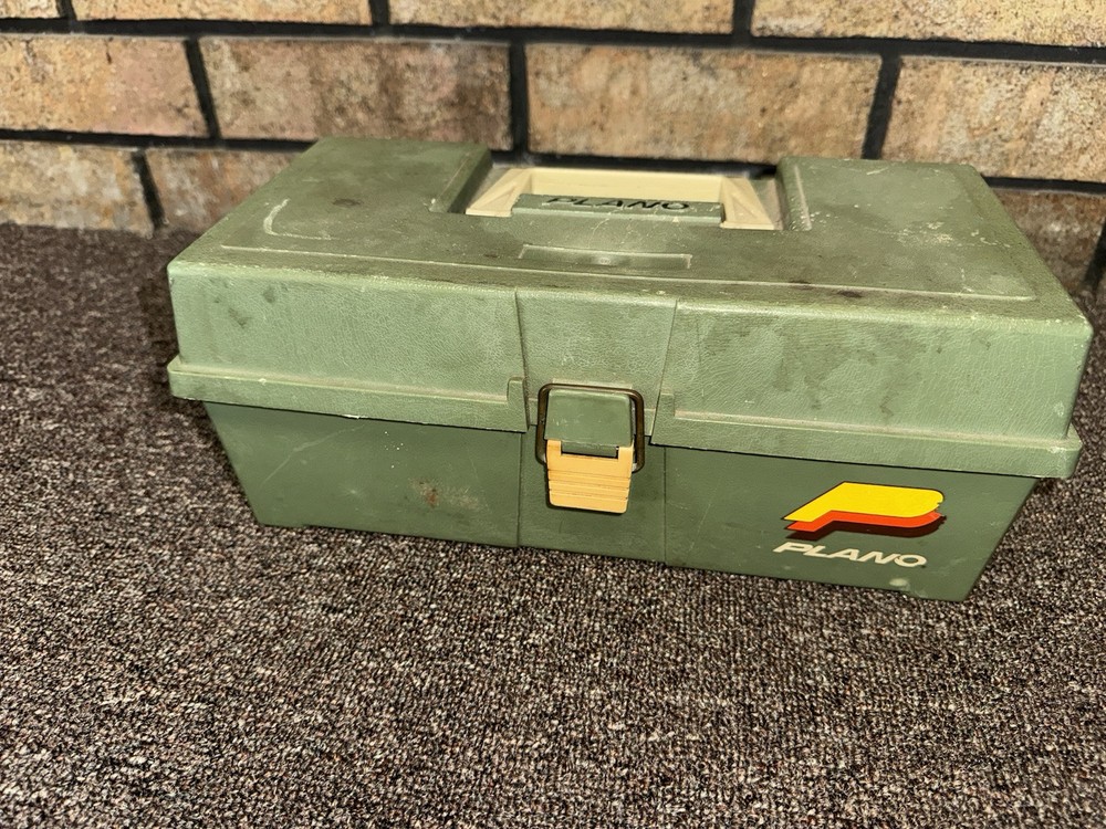 Vtg 70s 80s Tackle Box Plano Sporting Goods Fishing Equipment, Dirty & Old