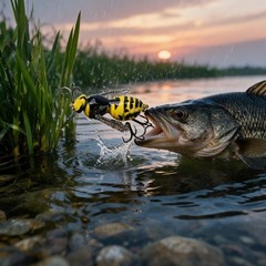 Wasp-Shaped Walking Bait 4.8cm for Surface Fishing with Rattle Attraction