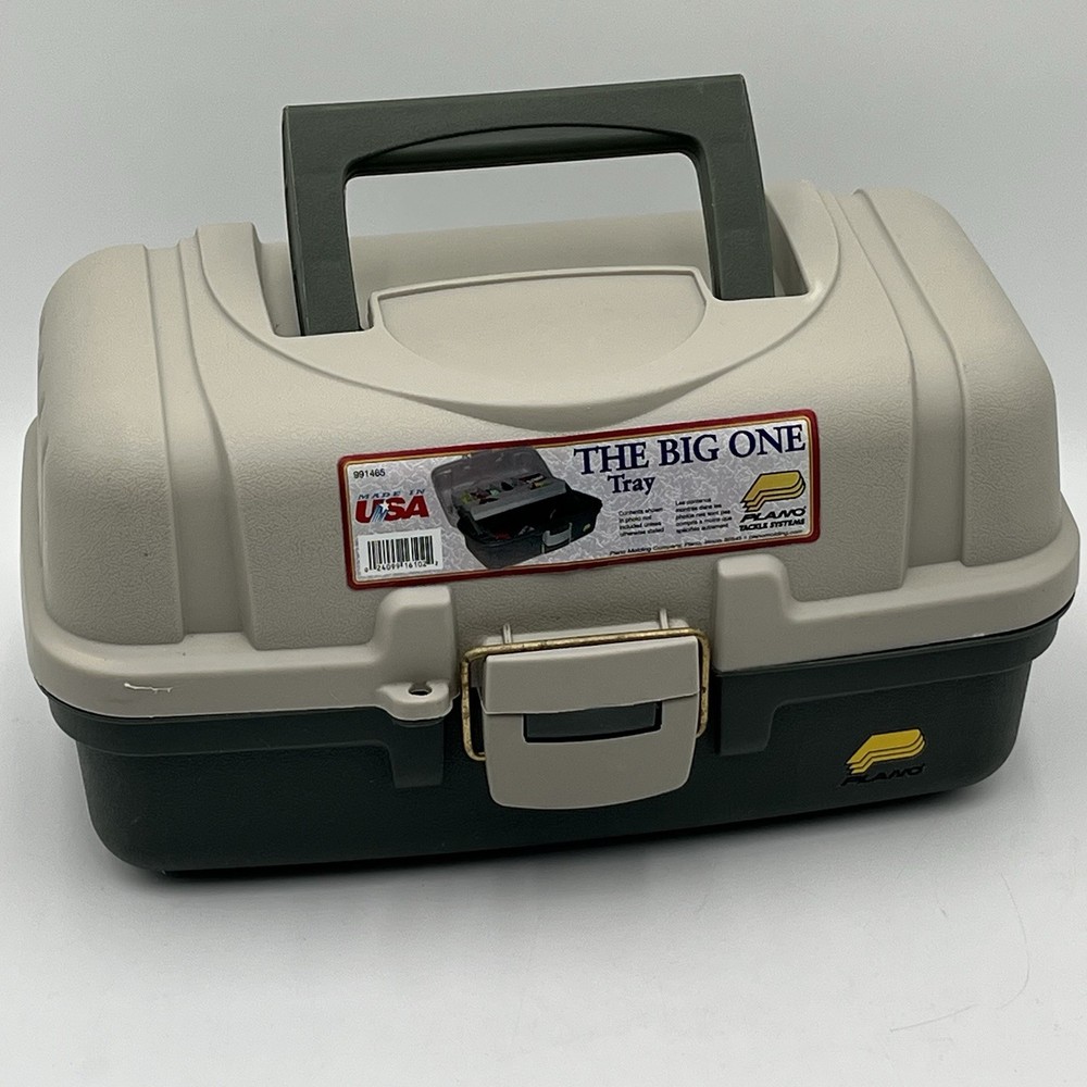 Plano Tackle Box 6102 2 Tier Fold Out Tray Fishing Gear Made in USA