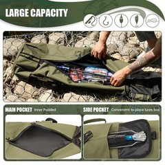 Wowelife Fishing Rod Bag Case, Durable Folding 900D Large, Green