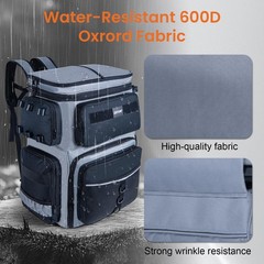 Goture 66L Rolling Tackle Box with Cooler, Gray Large Fishing Bag with Wheels…
