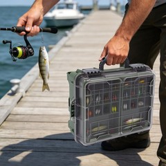 Fishing Tackle Storage Box, Fishing Tackle Box With Small Removable Tackle Tray