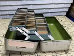 VTG Simonsen Chicago 51 Deep Drawn Air Flo Green Metal Fisherman Tackle Tool Box
