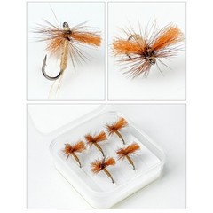For Trout Fly Mayfly Spinner Lure 5PCS Brown 12# 1.4cm x 0.6cm High Carbon Hook