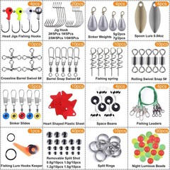 187/343pcs Fishing Accessories Kit, Organized Fishing Tackle Box with Tackle …
