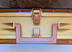 Vintage Plano Magnum Tackle Box Double Sided + Fishing Lures & Flies. 12 x 8 x 4