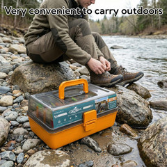 Aqwxc Large 3-Layer Tackle Box with Included, 421Pcs multiple colors