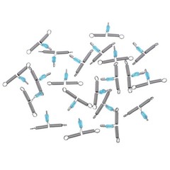 20Pcs Reusable Silicone Fishing Accessories Anti-Tangle Line Spacer Silver