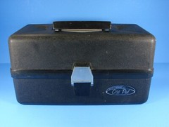 Old Pal 2 Tray Tackle Box With Lures Spinning Reel Soft Plastics Spoons Knife