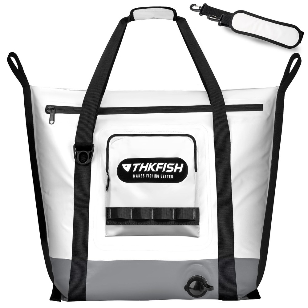 Insulated Fish Cooler Bag, 25×17.5in Portable Soft Cooler Bag for Caught Fish…