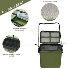 Tackle Box seat bucket box camping fishing basket boating with back pack bucket